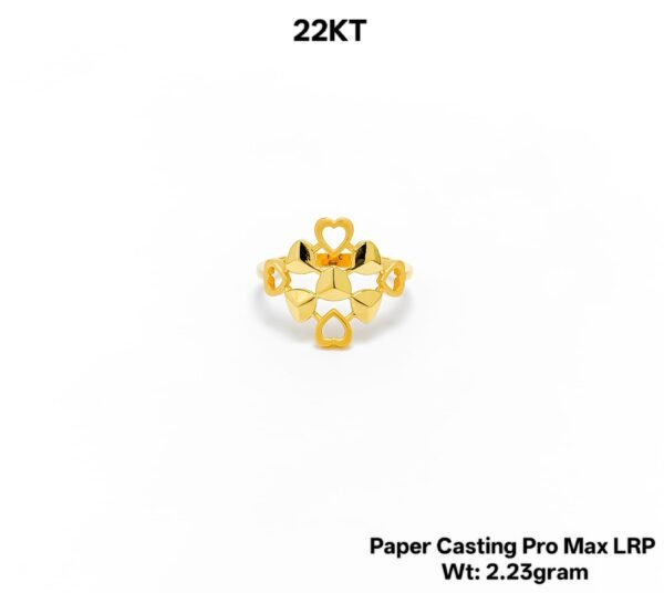 New Design 22KT Gold Paper Casting Ladies Ring - 2.23g