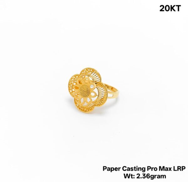 New Design 22KT Gold Paper Casting Ladies Ring - 2.36g