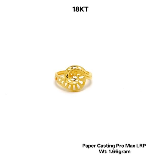 New Design 22KT Gold Paper Casting Ladies Ring - 1.66g